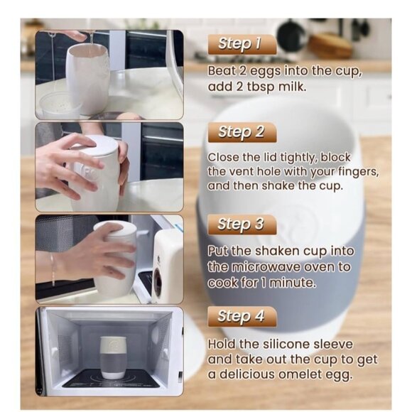 Pampered Chef Ceramic Egg Cooker 1529 Microwave Healthy Breakfast Kitchen Tool - Picture 11 of 14